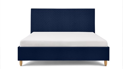 Bed Luxe met hoofdbord Arrow, blauw