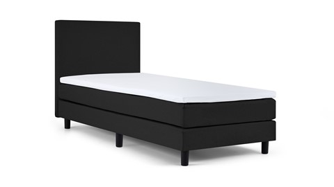 Boxspring California vlak met gestoffeerd matras 1-persoons, zwart