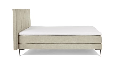 Boxspring Blocks vlak met gestoffeerd matras, beige