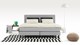 Boxspring Boston vlak met gestoffeerde matrassen, lichtgrijs