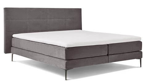 Boxspring Blocks vlak met gestoffeerd matras, antraciet