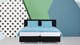 Boxspring Morero vlak met polyether matras, zwart