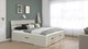 Bed Nori met hoofdbord en 4 opbergladen, champagne