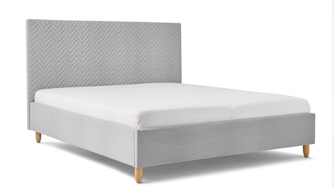 Bed Luxe met hoofdbord Arrow, grijs