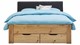 Bed Space met gestoffeerd hoofdbord en opbergladen, eiken + grijs