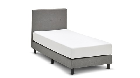 Boxspring Illinois vlak met Bridge matras, lichtgrijs