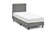 Boxspring Illinois vlak met Bridge matras, lichtgrijs