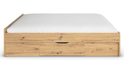 Bed Nori met 4 opbergladen, artisan eiken