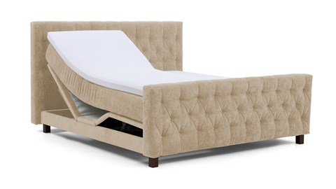 Box Diamond verstelbaar met gestoffeerd matras, beige