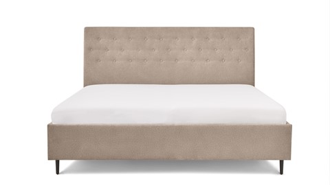 Bed Luxe met hoofdbord Button, grijs