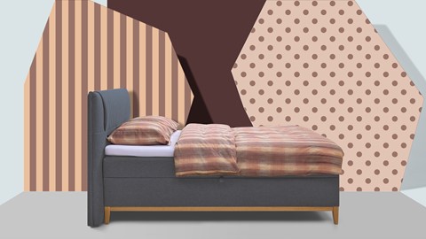 Opbergbox Nox met topmatras, donkergrijs