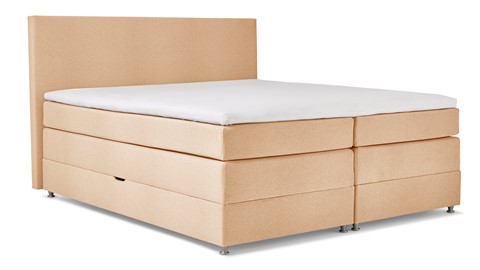 Opbergboxspring Square met gestoffeerd matras, europa beige