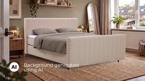 Boxspring Stripevlak met gestoffeerd matras