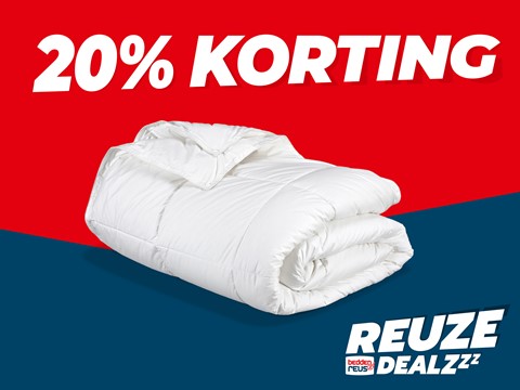 een witte deken op een rode en blauwe achtergrond