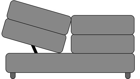 Een grijs rechthoekig object met een zwarte lijst