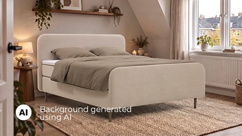 Bed Luxe met hoofdbord Round