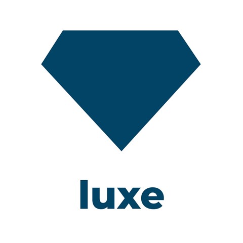 Een ruitvormig logo met tekst