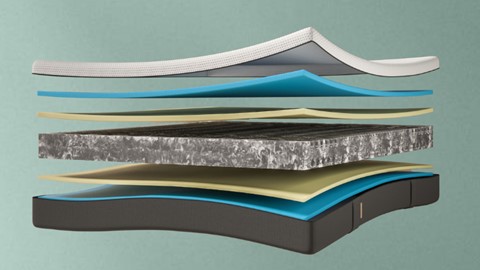 een matras lagen van verschillende kleuren