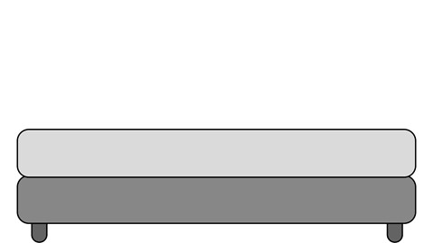 Een grijs rechthoekig object met een witte achtergrond