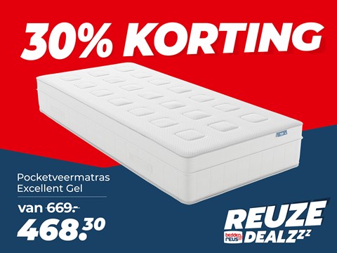 een wit matras met een rode en blauwe achtergrond